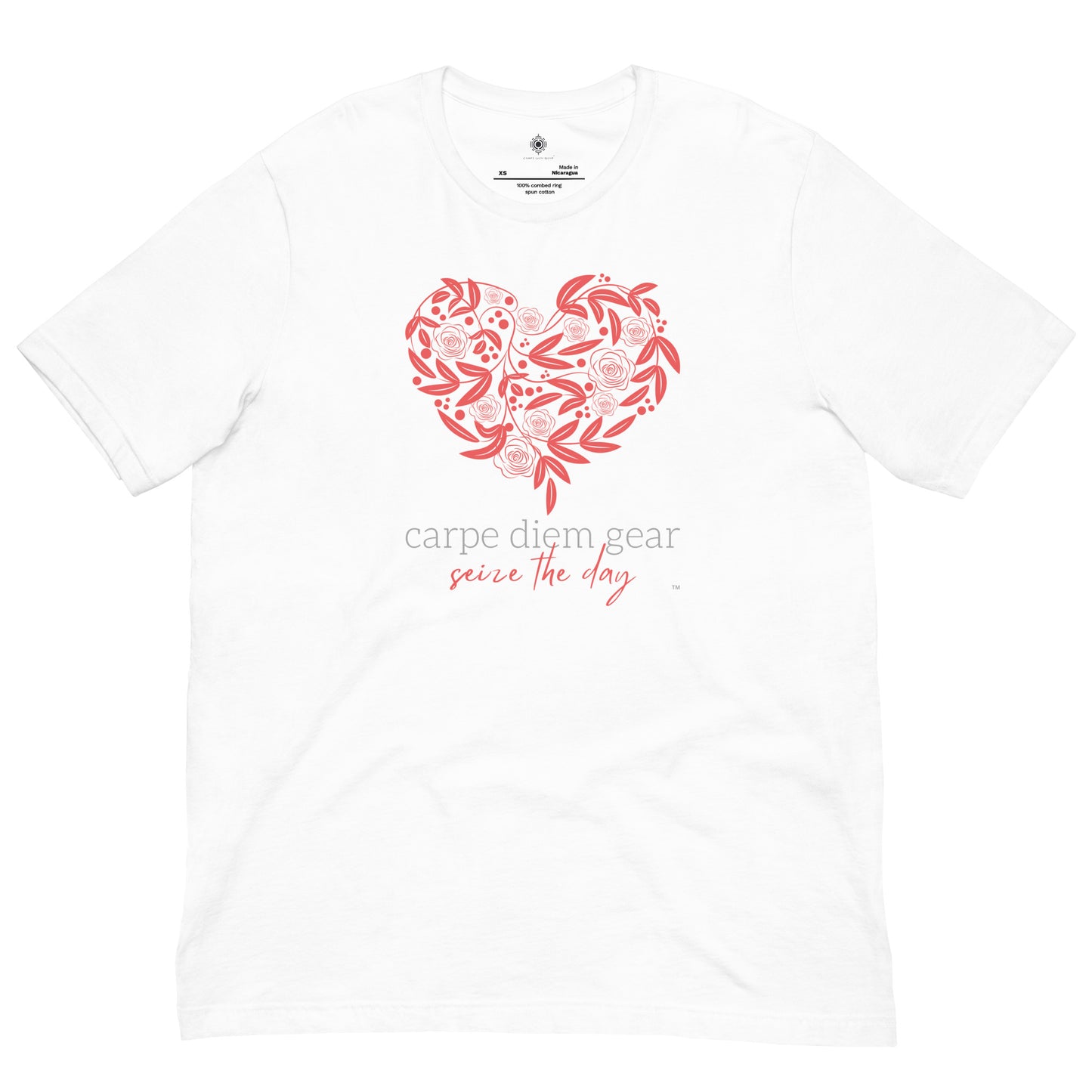 Carpe Diem Gear | Heart of the Matter | Flower Heart | Unisex 100% Cotton T-Shirt