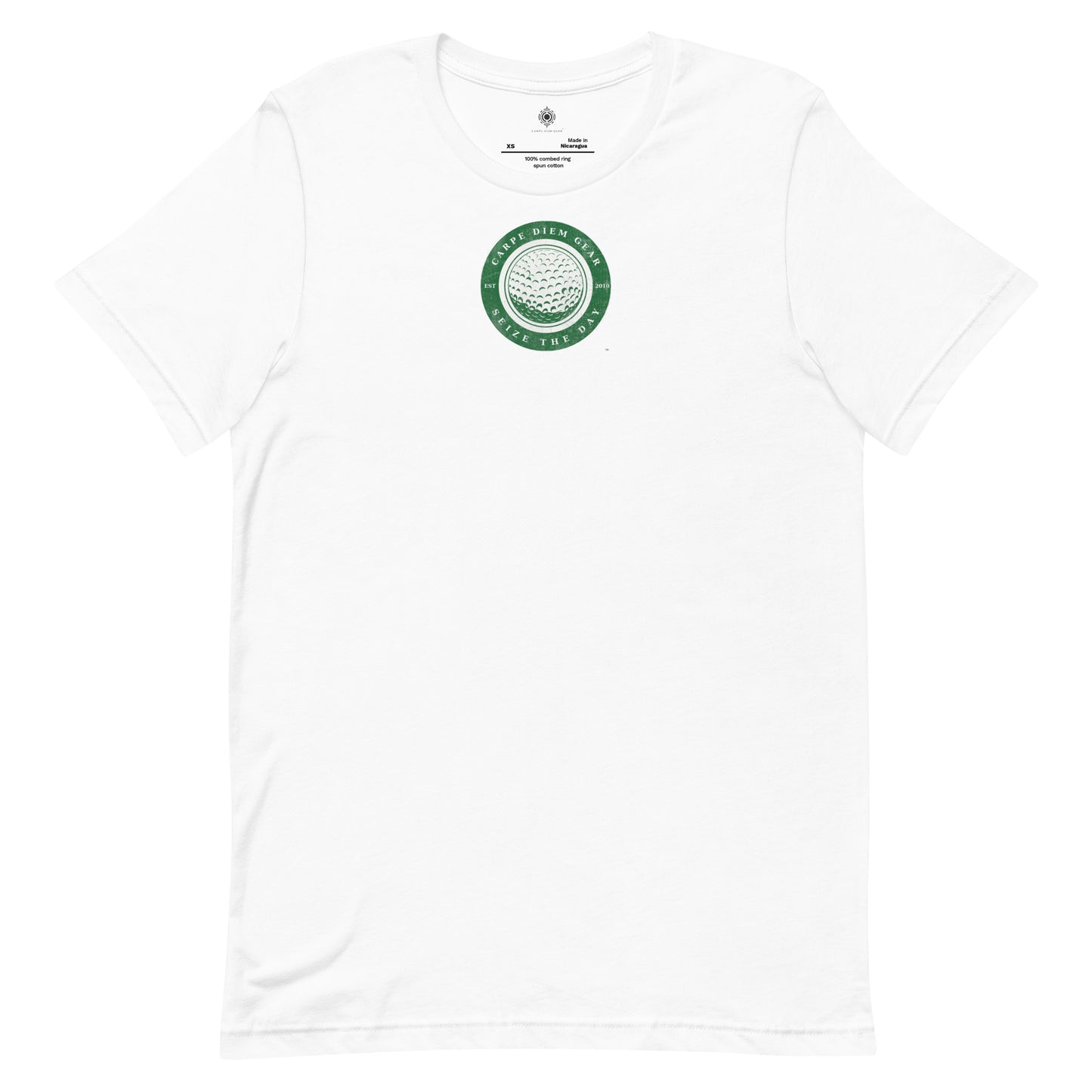 Carpe Diem Gear | Golf | Green Circle Golf Ball | Unisex 100% Cotton T-Shirt