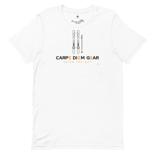 Carpe Diem Gear | Simply | Snow Skiing | Unisex 100% Cotton T-Shirt