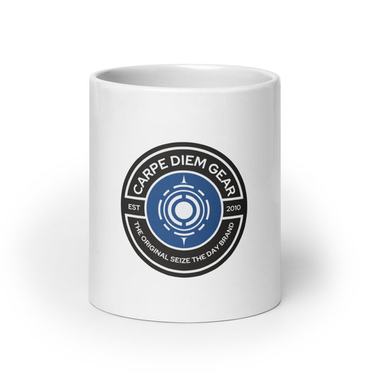 Carpe Diem Gear | Accessories | CDG Brand Logo (Blue) | White Mug (3 Sizes)