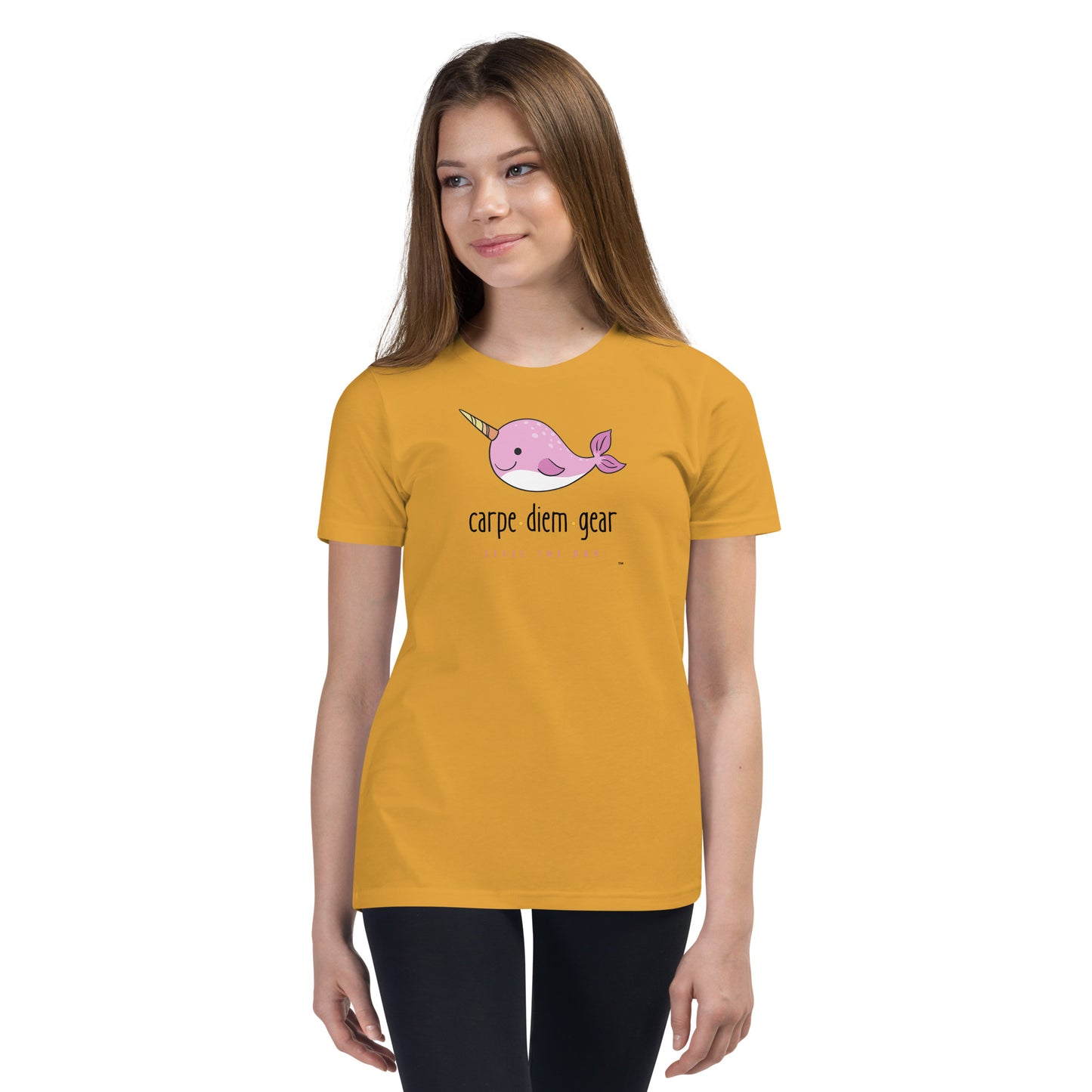 Carpe Diem Gear | Kid's Club | Pink Narwhal |  100% Cotton T-Shirt