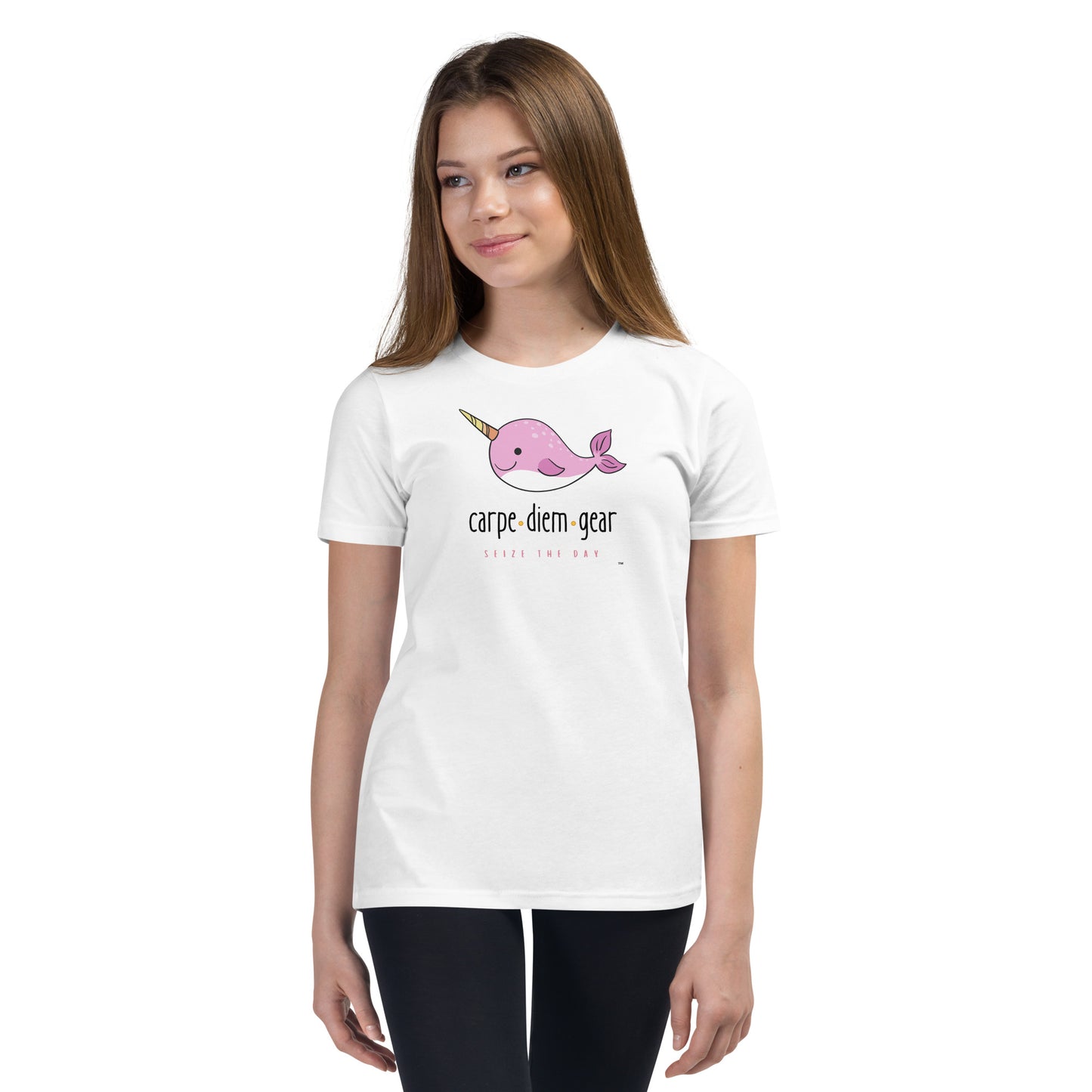 Carpe Diem Gear | Kid's Club | Pink Narwhal |  100% Cotton T-Shirt