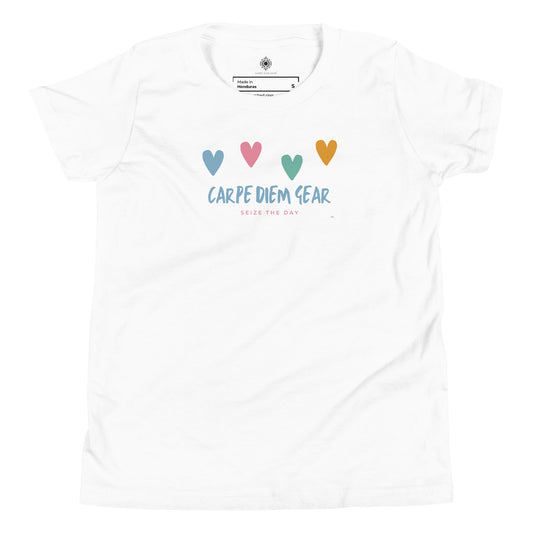 Carpe Diem Gear | Kid's Club | Hearts |  100% Cotton T-Shirt